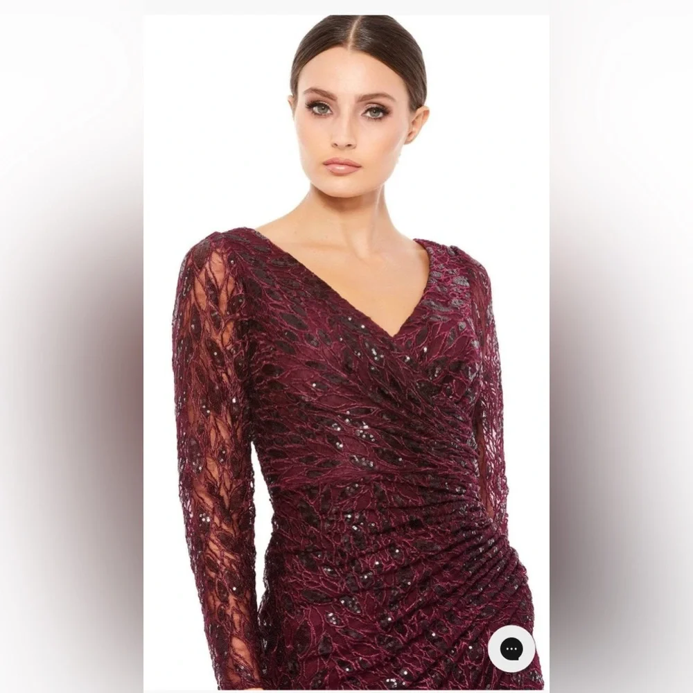 Long sleeve ruched gown - Picture 3 of 3